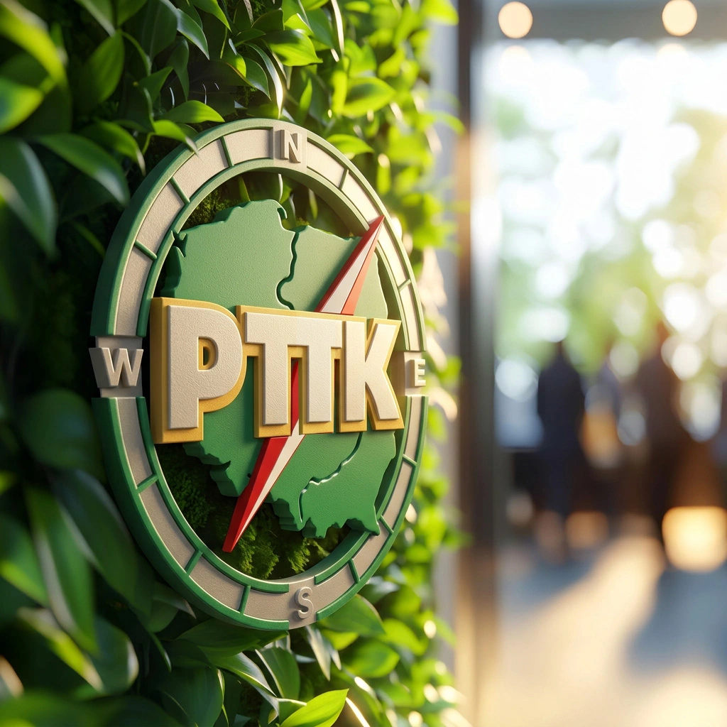 Symbol PTTK logo na ścianie